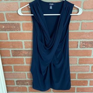 Cross cross front blue shirt